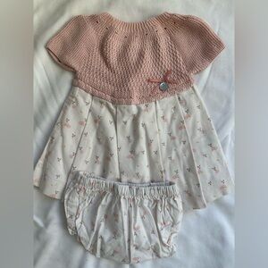Charming Pink and White Kids Dress with Diaper Cover